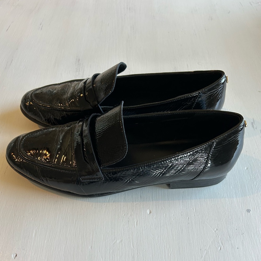 Kate Spade Genevieve Crinkle Patent Leather Black Penny Loafer - Picture 5 of 7